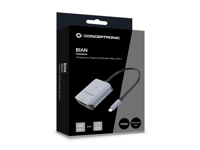 Conceptronic BIAN08G Lector de tarjetas CFexpress 2.0 Type B USB-C Gris