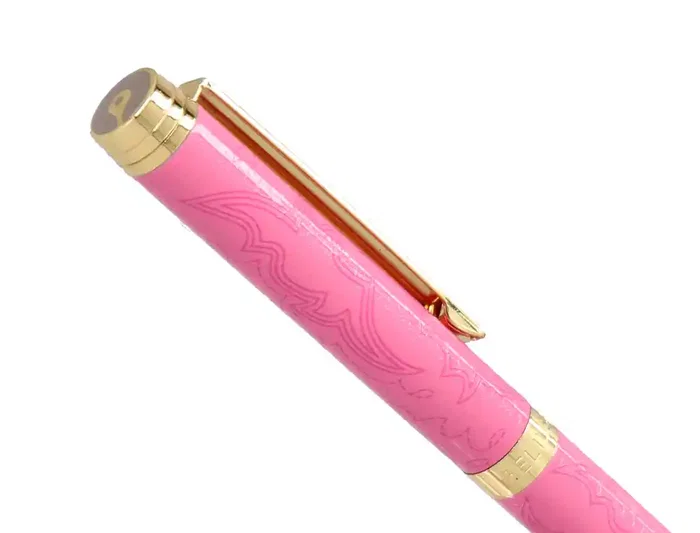 Belius Wild West Bolígrafo de Aluminio Rosa Dorado con Tinta Azul, Punta 1mm, Diseño Inspirado en el Lejano Oeste, Caja de Diseño