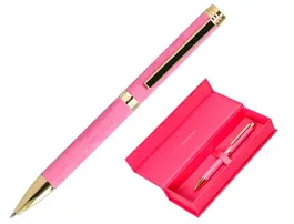 Belius Wild West Bolígrafo de Aluminio Rosa Dorado con Tinta Azul, Punta 1mm, Diseño Inspirado en el Lejano Oeste, Caja de Diseño