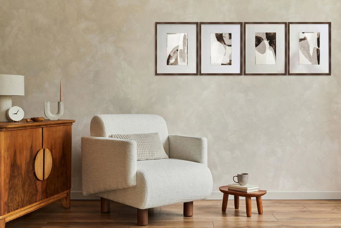DKD Home Decor Cuadros Cristal PS Abstracto Surtido de 4 - 40x50 cm