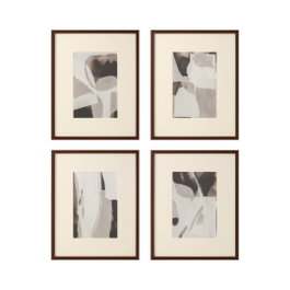 DKD Home Decor Cuadros Cristal PS Abstracto Surtido de 4 - 40x50 cm