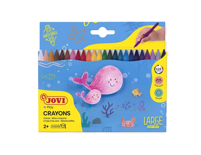 Jovi Lápices de cera hexagonales colores surtidos caja de 24 unidades