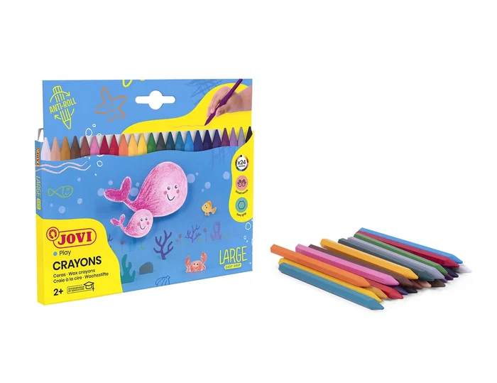 Jovi Lápices de cera hexagonales colores surtidos caja de 24 unidades