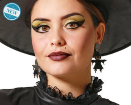 Accesorio Halloween 2025 Pendientes De Espantapájaros Negro Diseño Terrorífico Para Disfraz Bruja O Cosechador Maldito