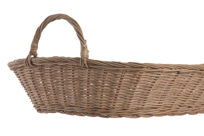 DKD Home Decor Bandeja de Ratán y Metal Natural 77x43x10 cm DKD Home Decor Bandeja de Ratán y Metal Natural 77x43x10 cm