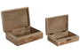 DKD Home Decor Set de 2 Cajas de Mango 25x17,5x8,5 Redondeado Natural