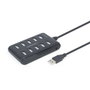 GEMBIRD Hub USB 2.0 con 10 puertos USB A, negro