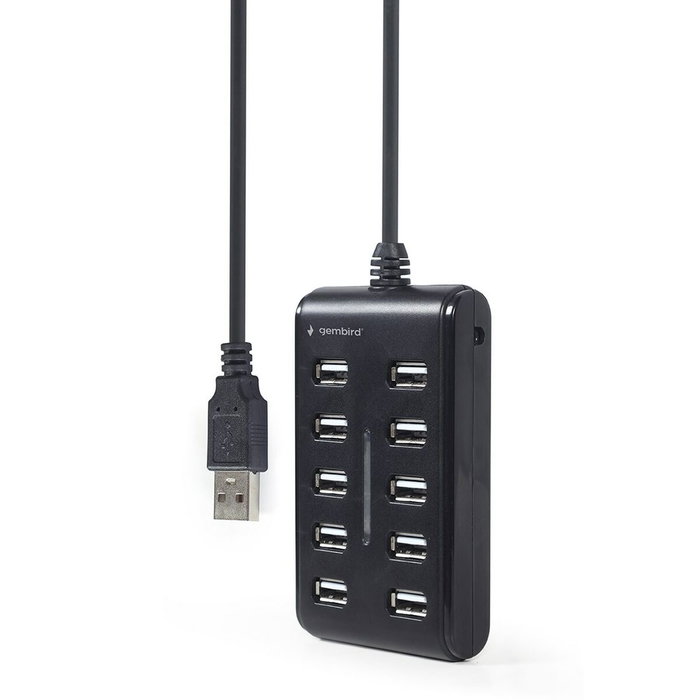GEMBIRD Hub USB 2.0 con 10 puertos USB A, negro GEMBIRD Hub USB 2.0 con 10 puertos USB A, negro