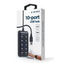 GEMBIRD Hub USB 2.0 con 10 puertos USB A, negro
