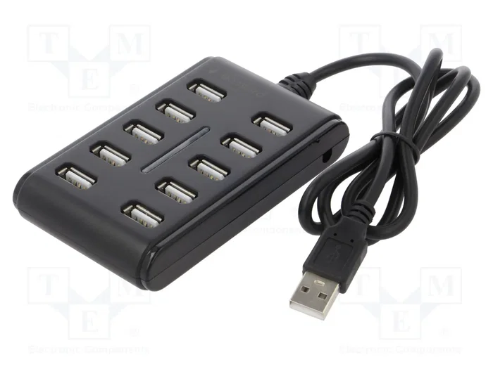 GEMBIRD Hub USB 2.0 con 10 puertos USB A, negro GEMBIRD Hub USB 2.0 con 10 puertos USB A, negro