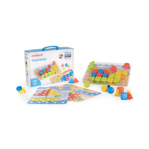 MINILAND Superpegs 32 Piezas Bright Colors MINILAND Superpegs 32 Piezas Bright Colors