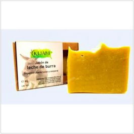 KIJANI Jabón en Pastilla de Leche de Burra 80Gr, Hidratante y Reparador, Cosmética Ecológica Certificada BIOINSPECTA