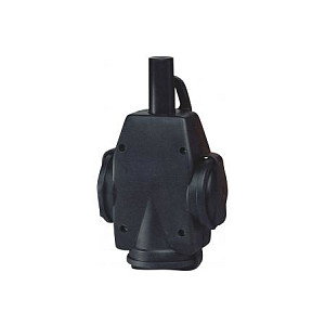 ABL 1473190 Regleta de enchufes colgante de 3 tomas, caucho, negro, IP20, 250V 16A 250V CEE 7/3 Tipo F