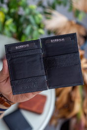 Zoozie Bags Tarjetero de Piel Auténtica Negro con Bloqueo RFID Elegante y Seguro para Hombre y Mujer