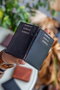Zoozie Bags Tarjetero de Piel Auténtica Negro con Bloqueo RFID Elegante y Seguro para Hombre y Mujer
