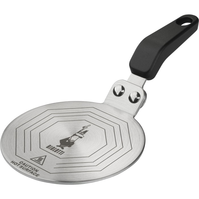 Bialetti Placa adaptador de inducción 13cm, Negro y Acero inoxidable