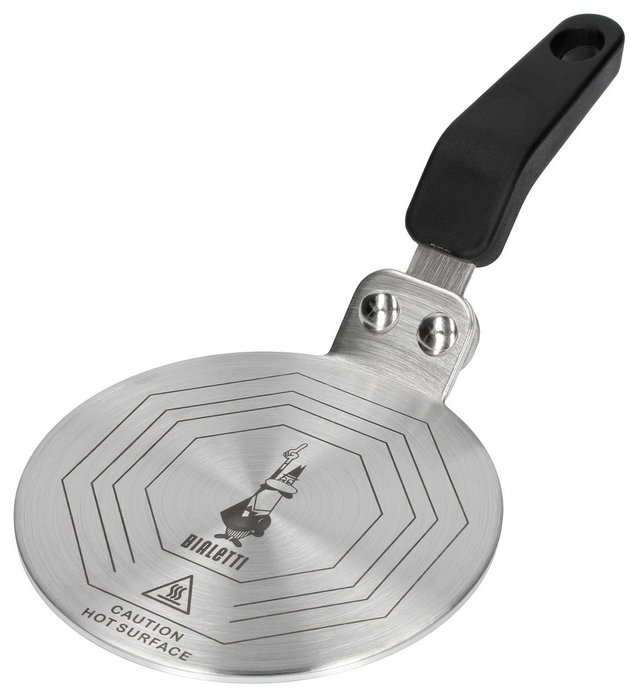 Bialetti Placa adaptador de inducción 13cm, Negro y Acero inoxidable