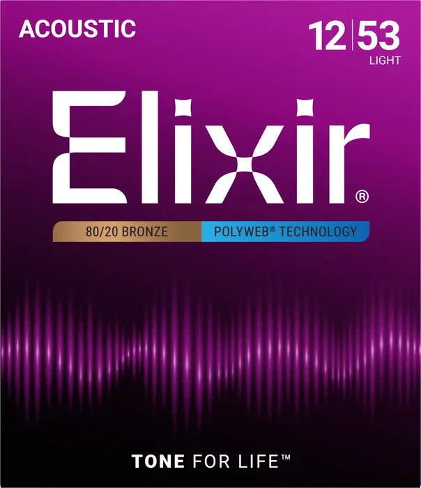 Elixir Juego Acústica Polyweb 80/20 Bronze L 12-53