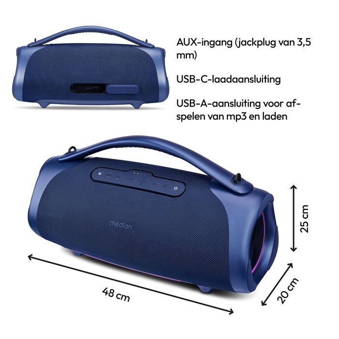 Altavoz Bluetooth Portátil Medion 50077082 Azul 100 W 4 W Altavoz Bluetooth Portátil Medion 50077082 Azul 100 W 4 W