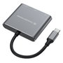 Conceptronic DONN18G Hub USB-C 3 en 1 con HDMI 4K, USB 3.0 y 100W PD Gris