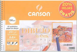 Canson Álbum Espiral Microperforado Promo 23x32,5 cm 20H Dibujo Basik Recuadro 130g C400110485 (20 Hojas Gratis)