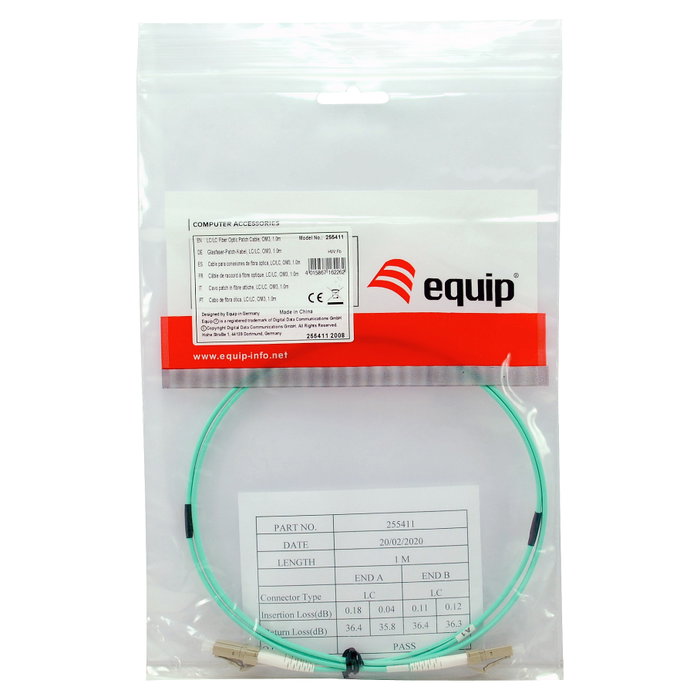 Equip Patchkabel LC-LC 25m Multimode Duplex OM3 turquesa