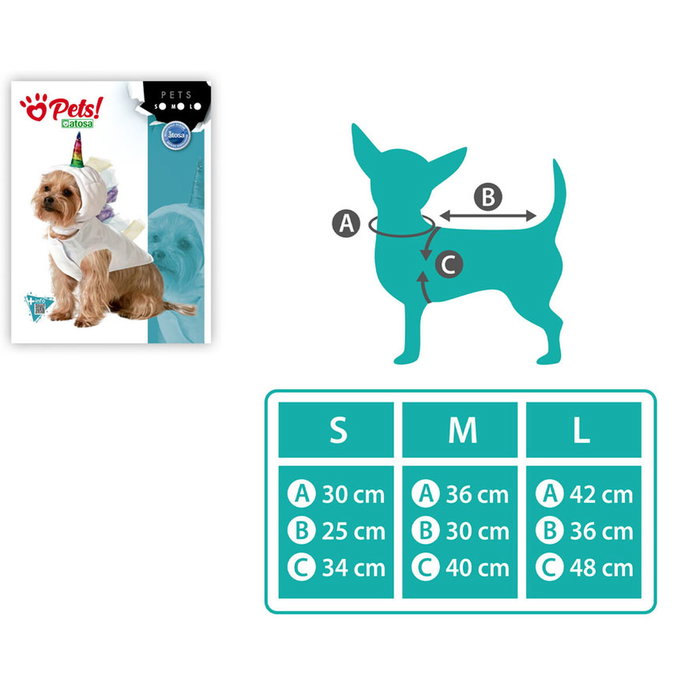 Disfraz para Perro Unicornio Talle S, Blanco