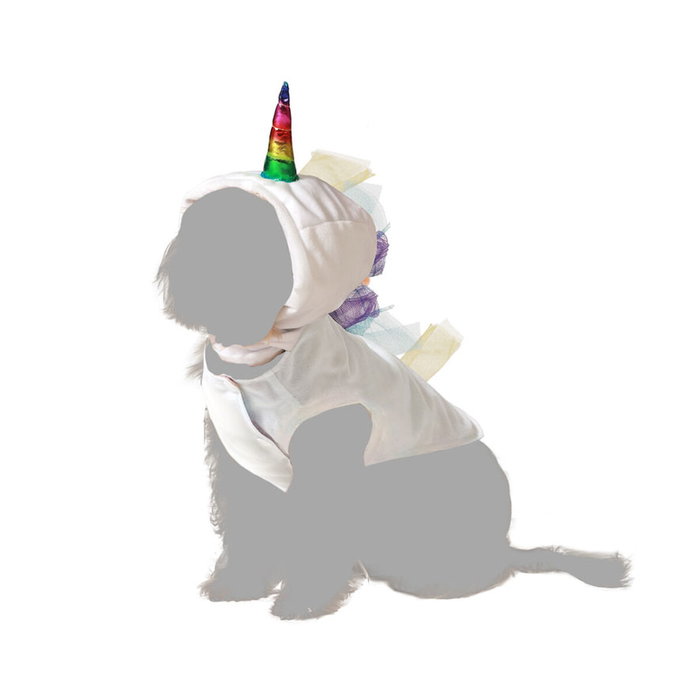 Disfraz para Perro Unicornio Talle S, Blanco