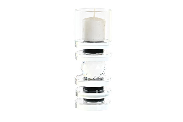 DKD Home Decor Portavelas Moderno Negro Cristal 6x6x16 cm