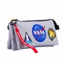 NASA HS Houston Estuche Portatodo Triple con Cremallera, Gris