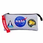 NASA HS Houston Estuche Portatodo Triple con Cremallera, Gris