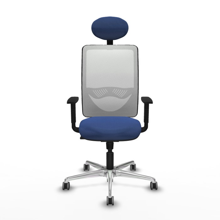 PIQUERAS Y CRESPO Silla de oficina Zulema con mecanismo Sincro, Azul marino y Blanco