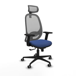 PIQUERAS Y CRESPO Silla de oficina Cilanco con mecanismo Sincro, Azul marino y Gris