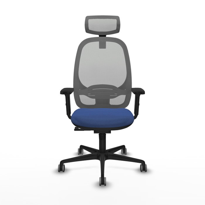 PIQUERAS Y CRESPO Silla de oficina Cilanco con mecanismo Sincro, Azul marino y Gris