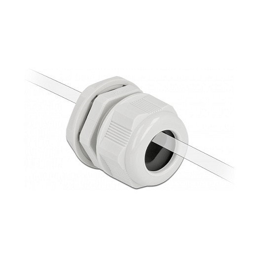 DeLOCK Prensaestopas PG21 para cable plano, Gris, 2 piezas