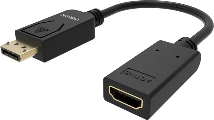 Vision Adaptador de Cable de Vídeo TC-DPHDMI/BL, DisplayPort Hembra a HDMI Tipo A (Estándar) Macho, Negro