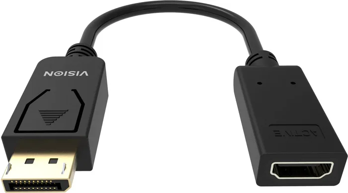 Vision Adaptador de Cable de Vídeo TC-DPHDMI/BL, DisplayPort Hembra a HDMI Tipo A (Estándar) Macho, Negro