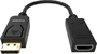 Vision Adaptador de Cable de Vídeo TC-DPHDMI/BL, DisplayPort Hembra a HDMI Tipo A (Estándar) Macho, Negro