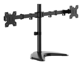 AISENS - SOPORTE DE MESA CON PEANA ECO GIRATORIO E INCLINABLE PARA MONITOR/TV 10KG (3 PIVOTES, 2 BRAZOS) DE 17-32, NEGRO