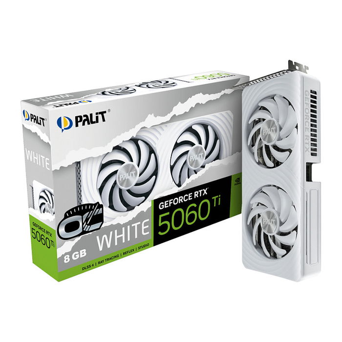 Palit RTX 5060 Ti 8GB OC GDDR7 White - Tarjeta Gráfica Gaming NVIDIA GeForce