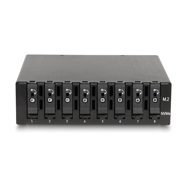 DeLOCK Rack móvil 5.25″ para 8 x SSD M.2 NVMe con Slim SAS SFF-8654