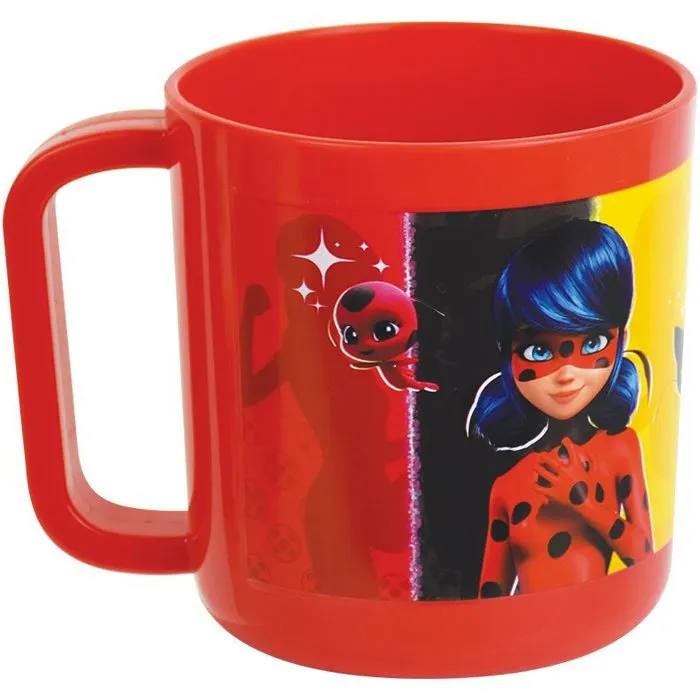 Fun House FUN3524550066141 - Juego de Vajilla MIRACULOUS LADYBUG con Platos, Vaso, Taza, Cubiertos, Fiambrera y Botella de Agua