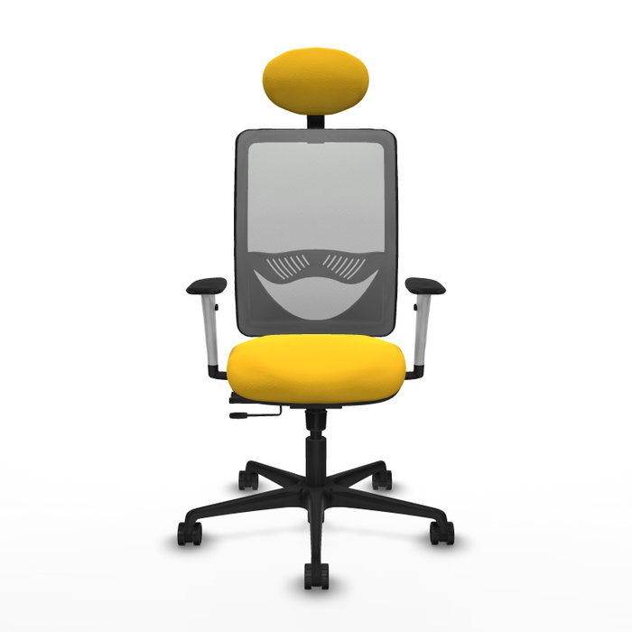 PIQUERAS Y CRESPO Silla de oficina Zulema con mecanismo Sincro/Traslack Amarillo y Gris
