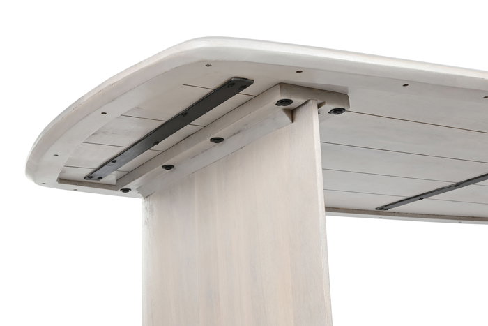 DKD Home Decor Mesa Comedor 100 x 76 x 218 cm Mango Blanco