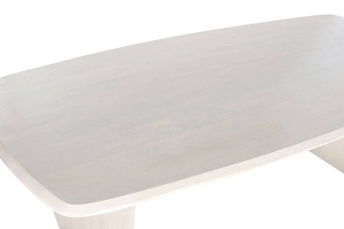 DKD Home Decor Mesa Comedor 100 x 76 x 218 cm Mango Blanco