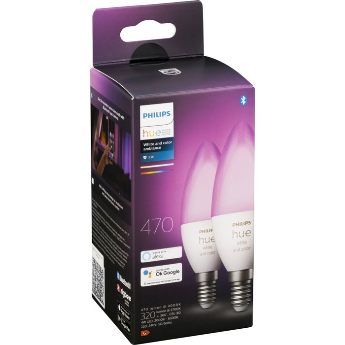 Philips Hue E14 RGBW Vela 2-Pack