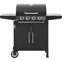 Cookingbox Paarl 9760185 Barbacoa de Gas, 4 Quemadores, Superficie 60 x 42 cm, con Parrilla Calentadora, Acero