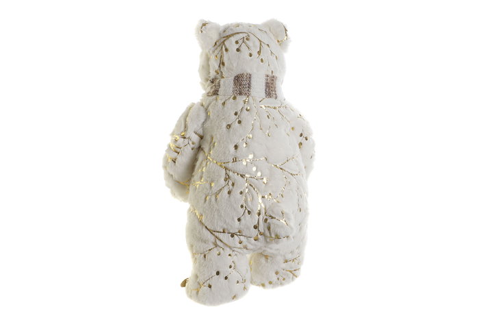 DKD Home Decor Peluche Navidad Oso Polar Blanco Dorado Poliester Ps 27 x 47 x 25 cm (2 Unidades)