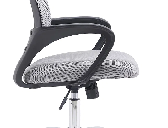 Q-connect Silla de Oficina Siena Malla Base Metálica, Blanco/Gris, Altura Max 1000mm, Anchura 560mm, Profundidad 570mm