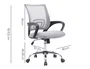 Q-connect Silla de Oficina Siena Malla Base Metálica, Blanco/Gris, Altura Max 1000mm, Anchura 560mm, Profundidad 570mm